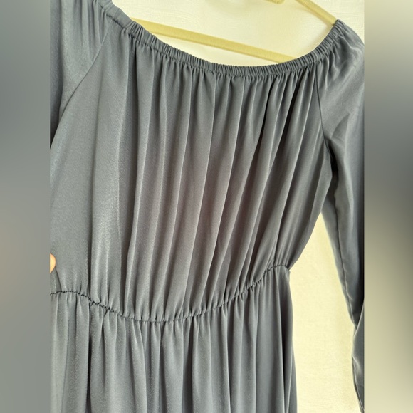 Blue size s midi with sleeves high low dress - Picture 5 of 6